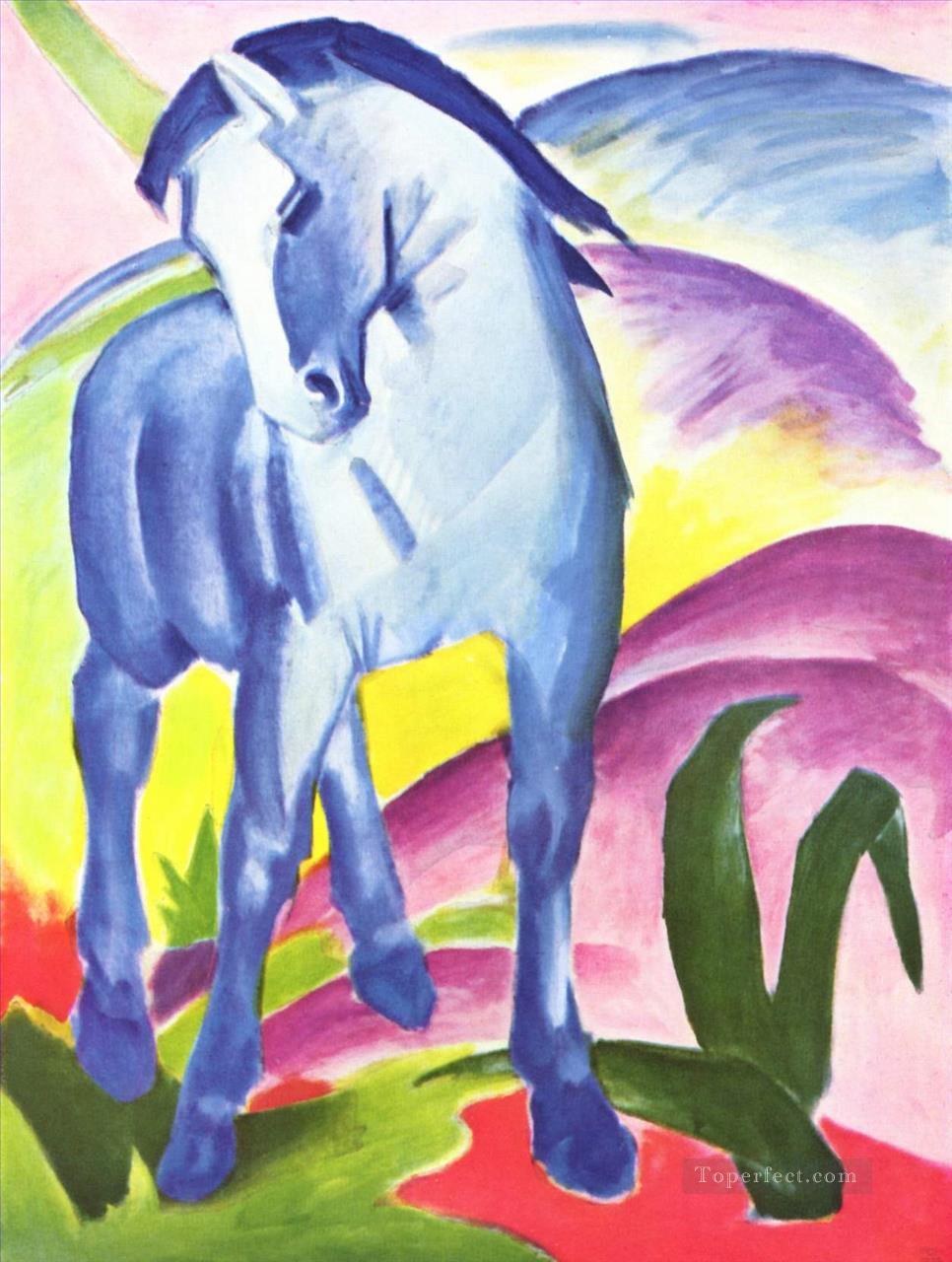 Blaues Pferd I Expressionism Oil Paintings